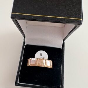 Bomb Party The Harley Ring RG95666 Champagne Ice Crystal Gold Plating